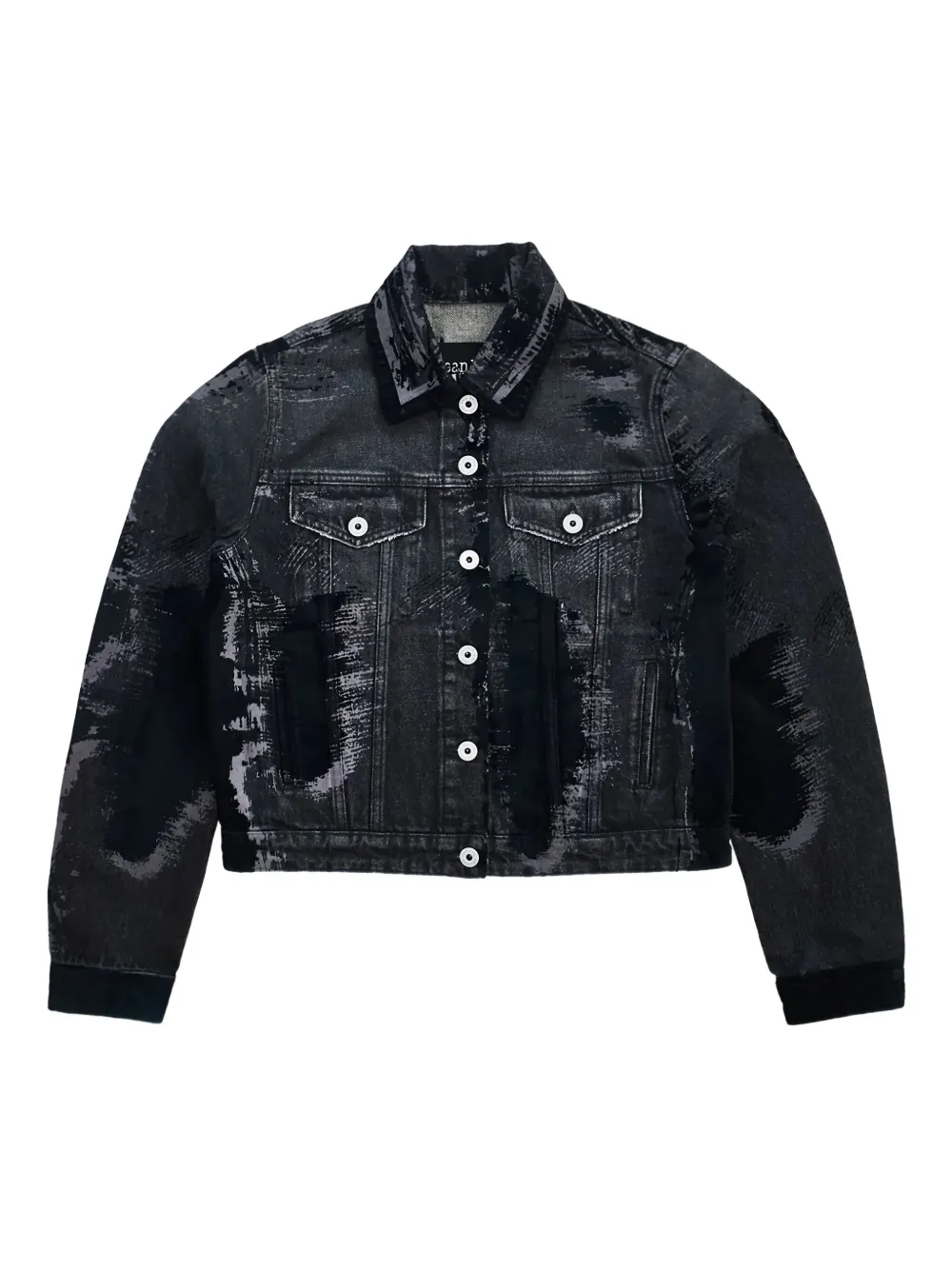 Jean Paul Gaultier graphic-print denim jacket | Black | Image 1