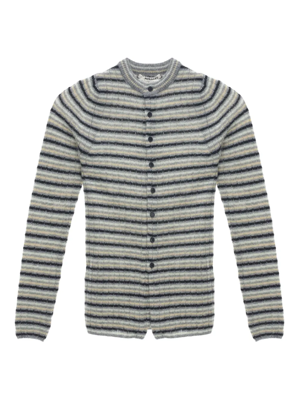 Auralee Cardigan a righe con maniche lunghe - Grigio