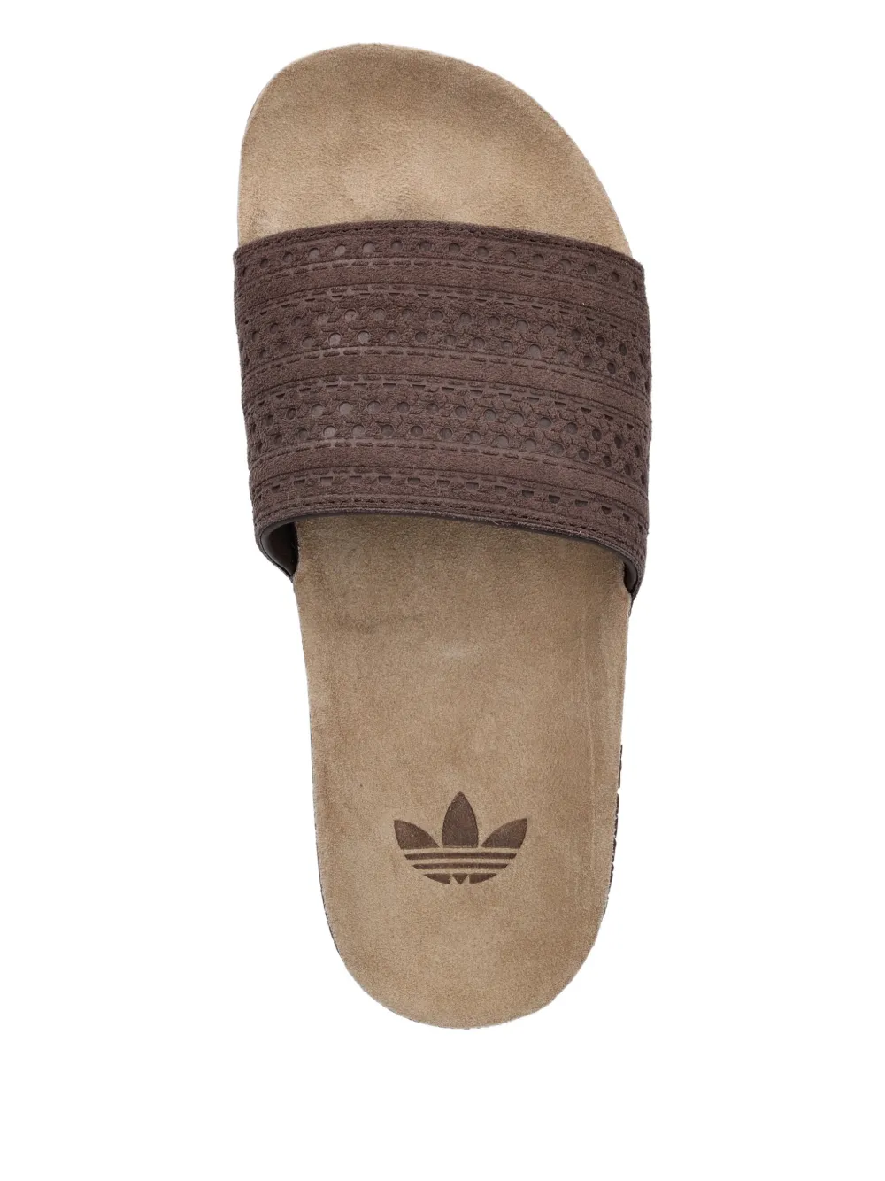 Adidas Originals Adilette Patterned Sandal In Brown
