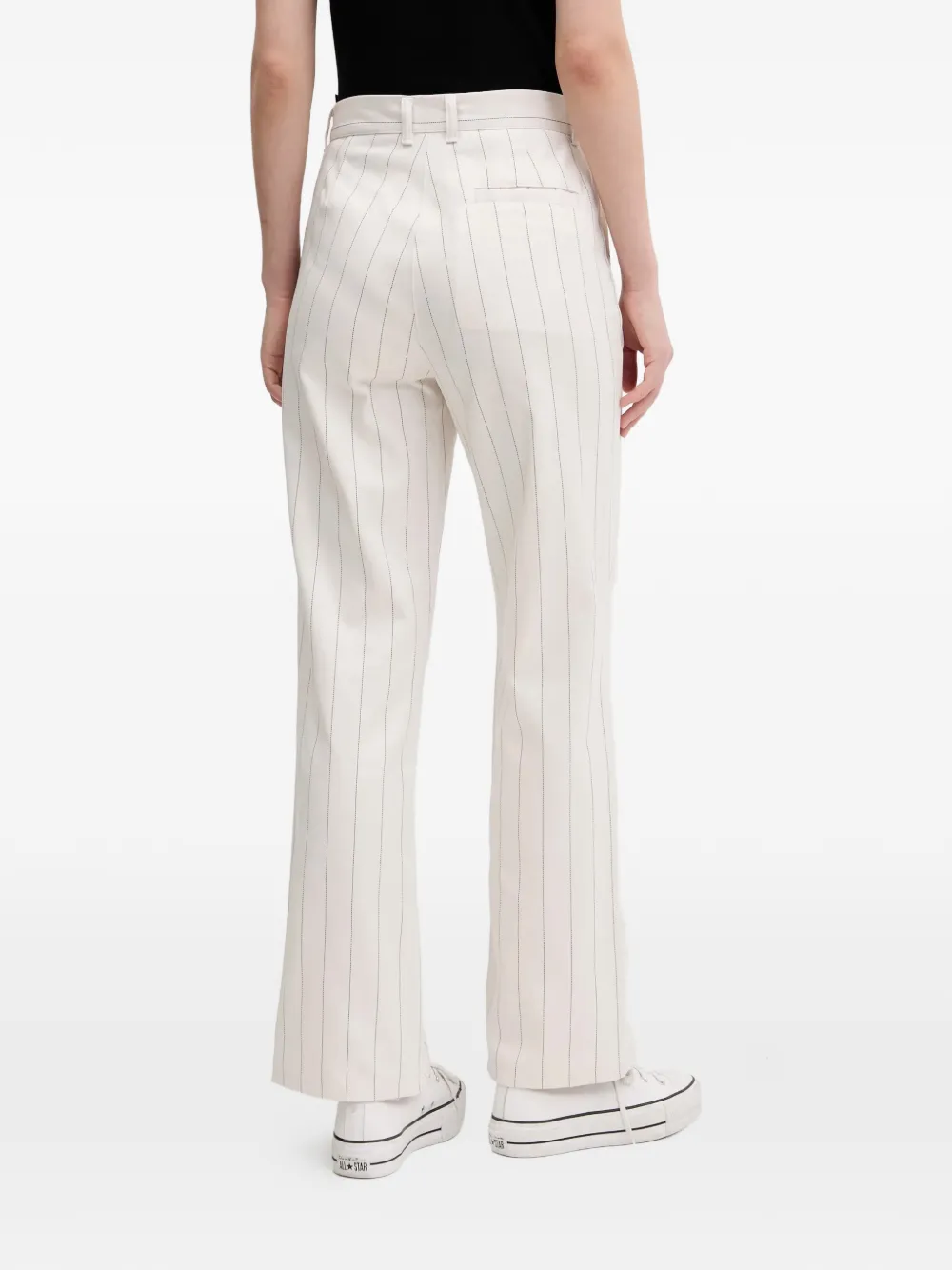 adidas pinstripe-pattern logo trousers Wit