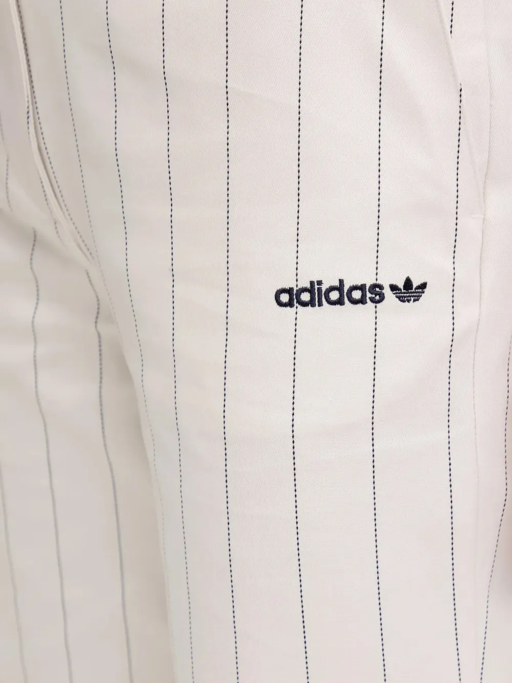 adidas pinstripe-pattern logo trousers Wit