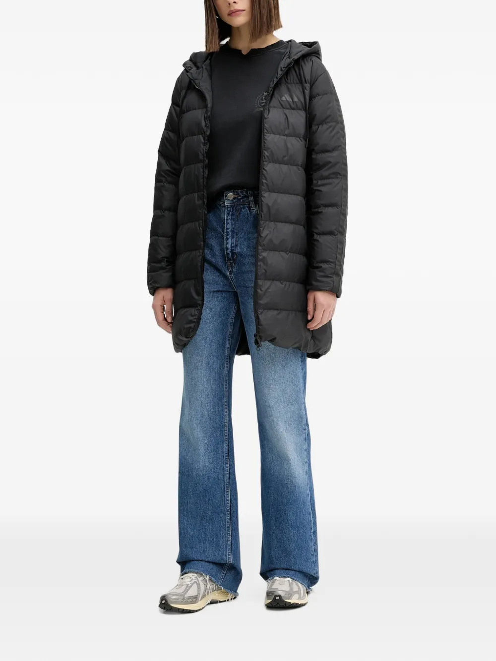 adidas padded hooded coat Zwart
