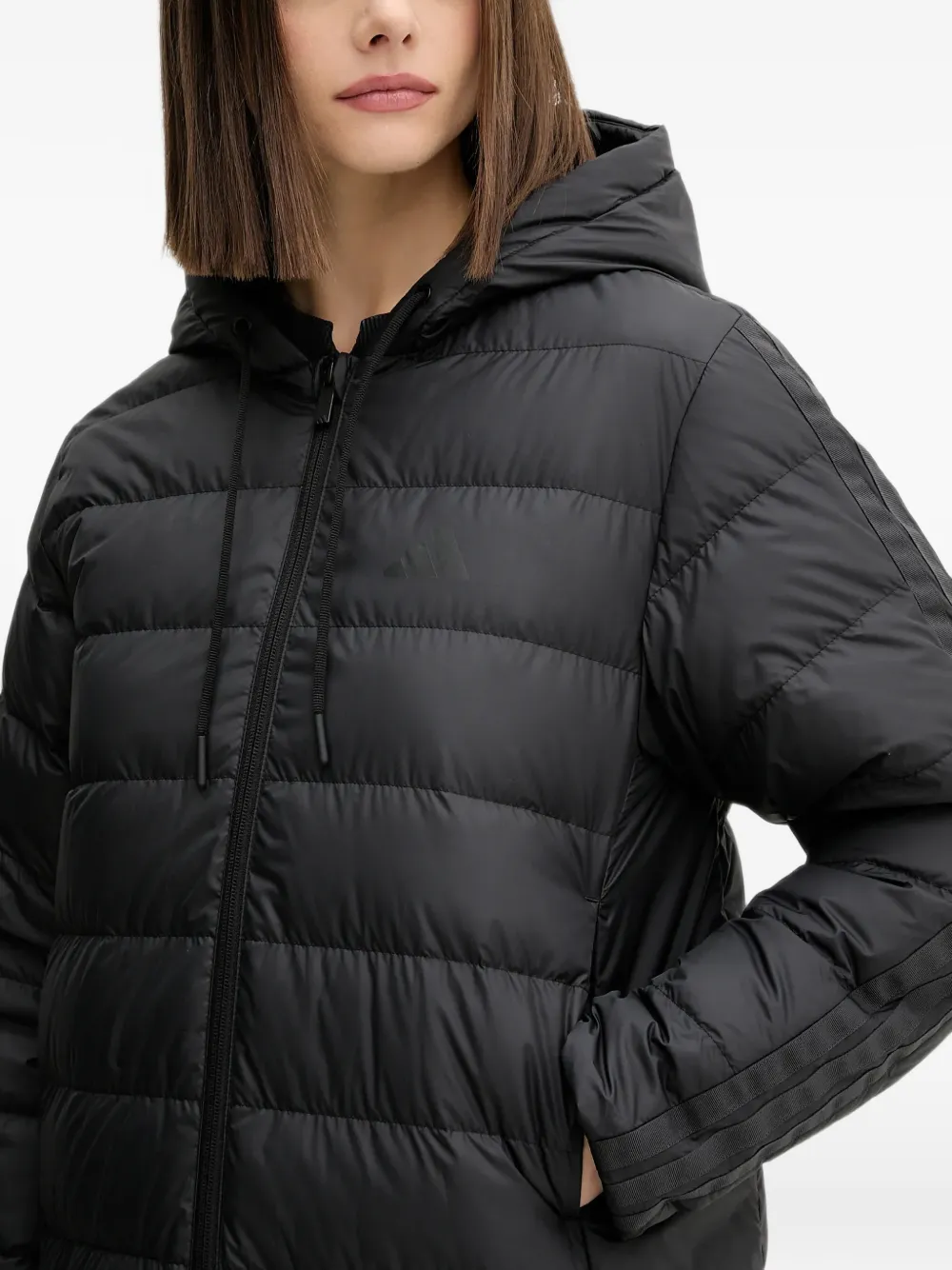 adidas padded hooded coat Zwart
