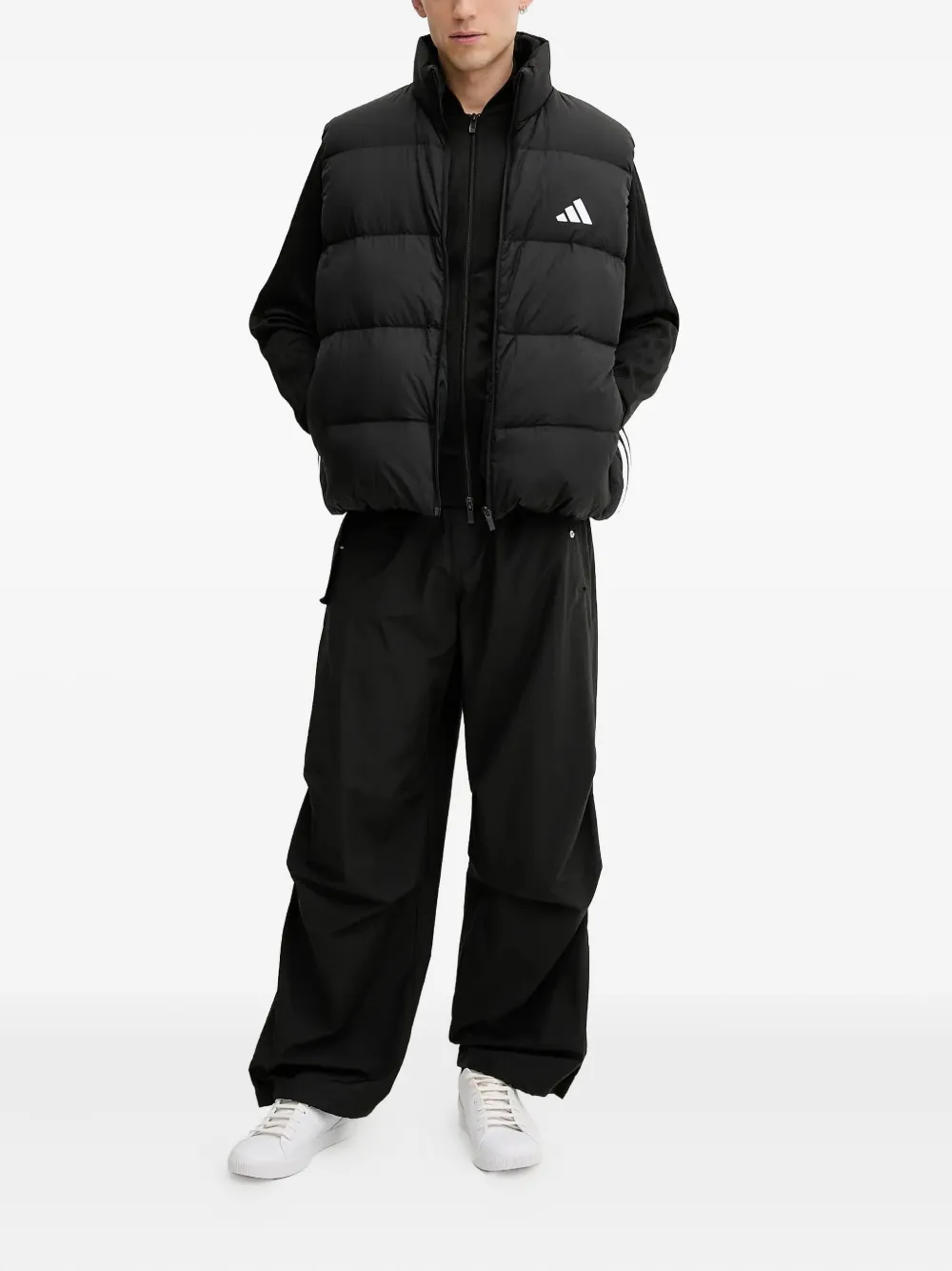 Adidas Originals 3-stripes Padded Gilet In Black