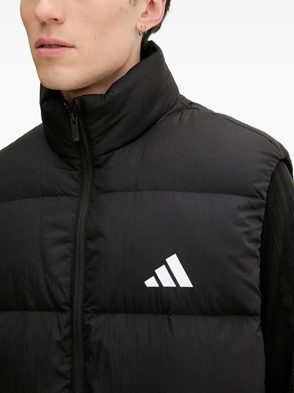 Adidas Originals 3-stripes Padded Gilet In Black