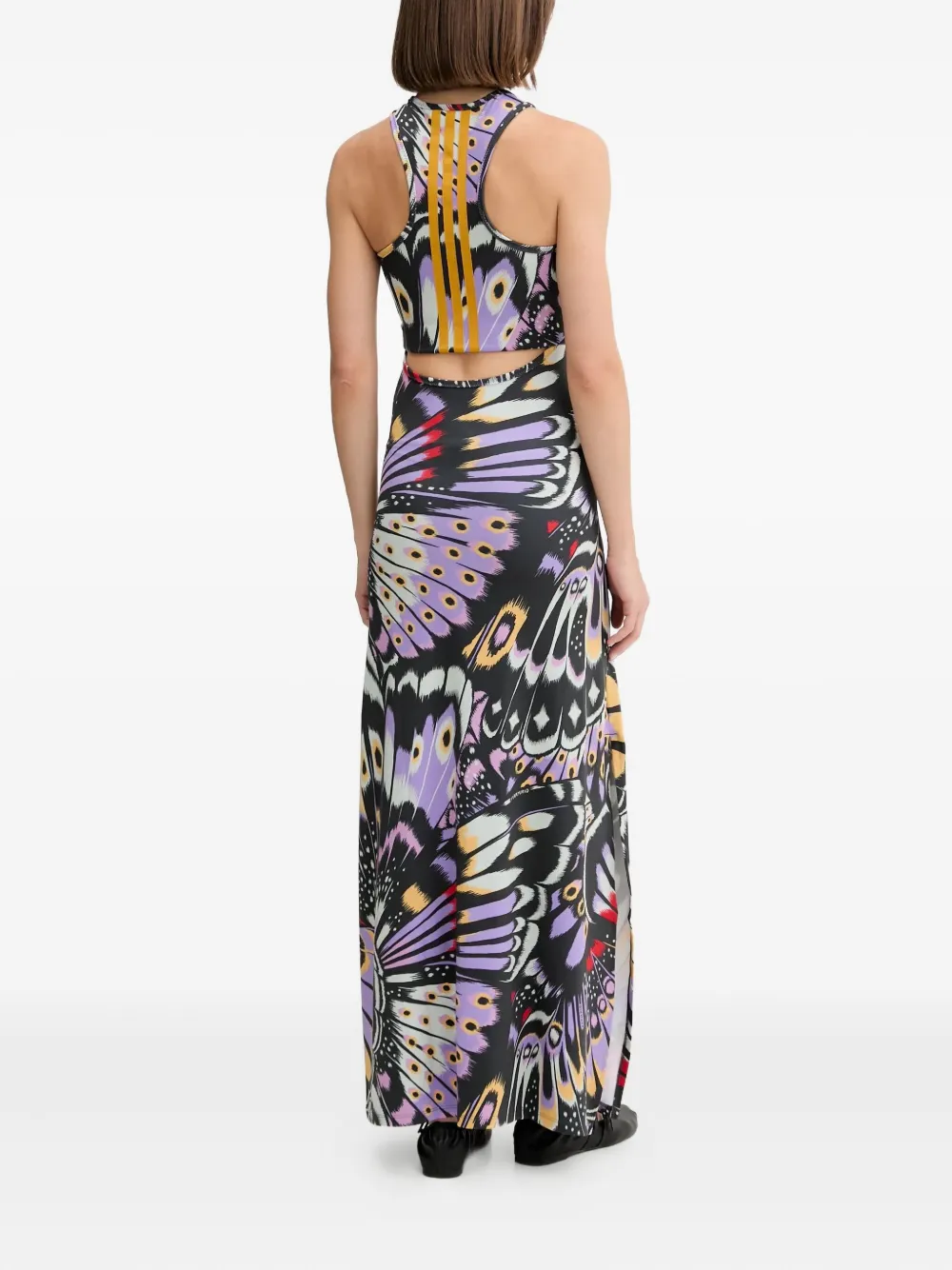 adidas x Farm maxi-jurk met vlinderprint Zwart