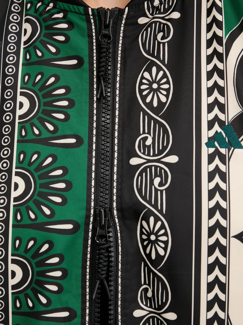 adidas x Fram Varsity jack met patroon en rits Zwart