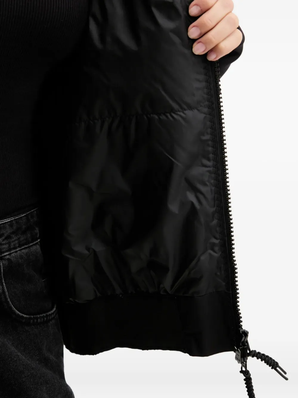 adidas x Fram Varsity jack met patroon en rits Zwart