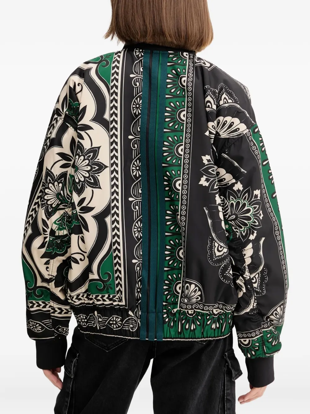 adidas x Fram Varsity jack met patroon en rits Zwart