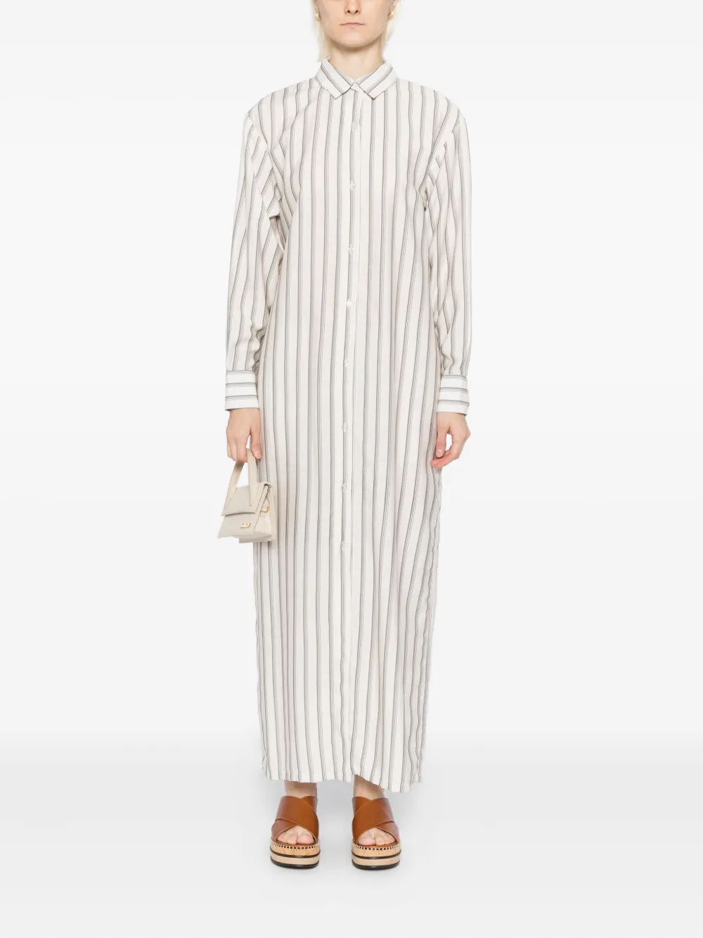 Bambah Hannah gestreepte jurk - Beige