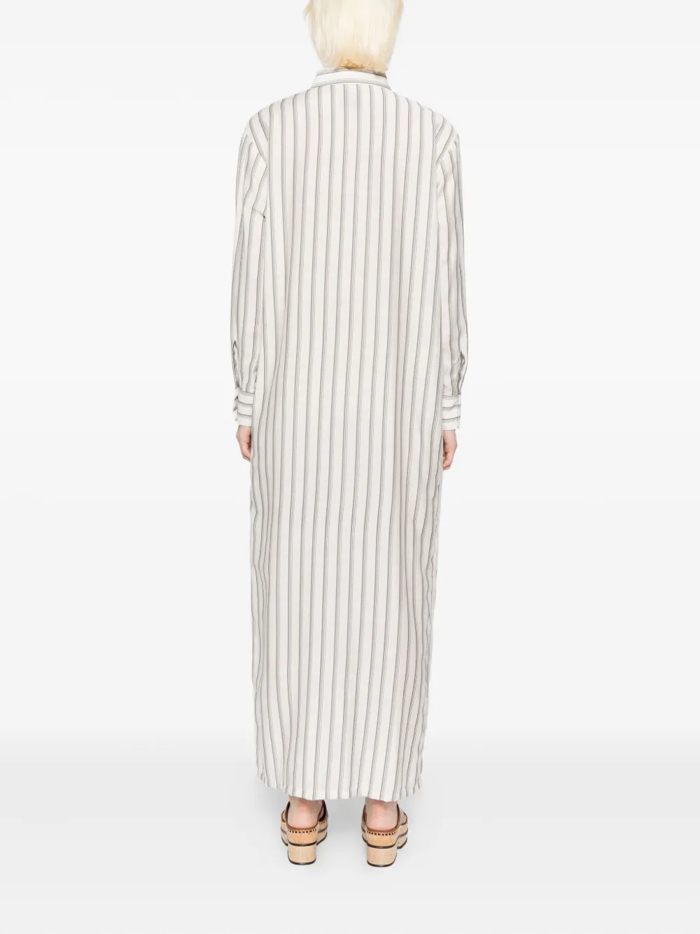 Bambah Hannah gestreepte jurk Beige