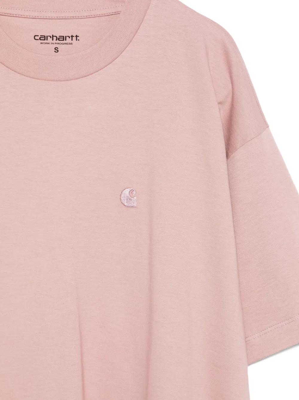 Carhartt Logo-embroidered Short-sleeve T-shirt In Pink