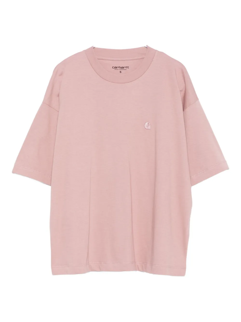 Carhartt Logo-embroidered Short-sleeve T-shirt In Pink