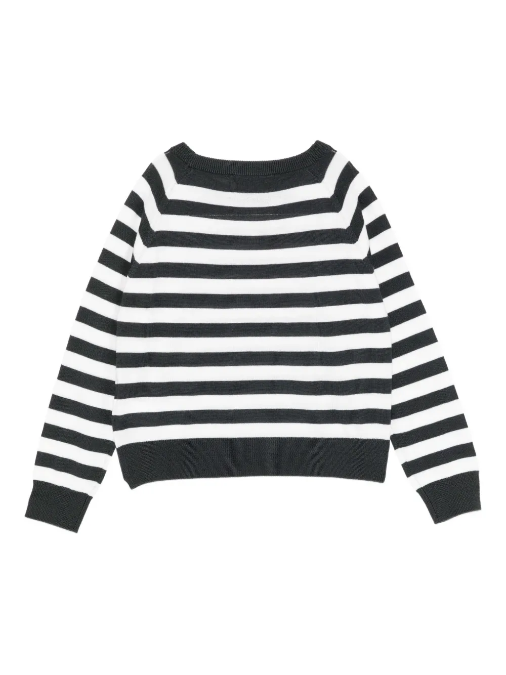 Max & Co Striped Wool Jumper In Black