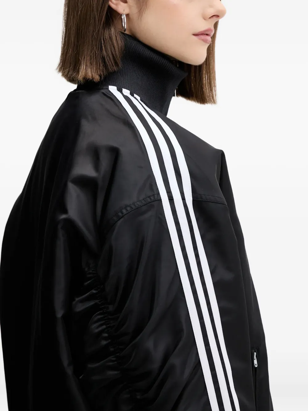 Adidas Originals 3-stripes Zip Bomber Jacket In Black