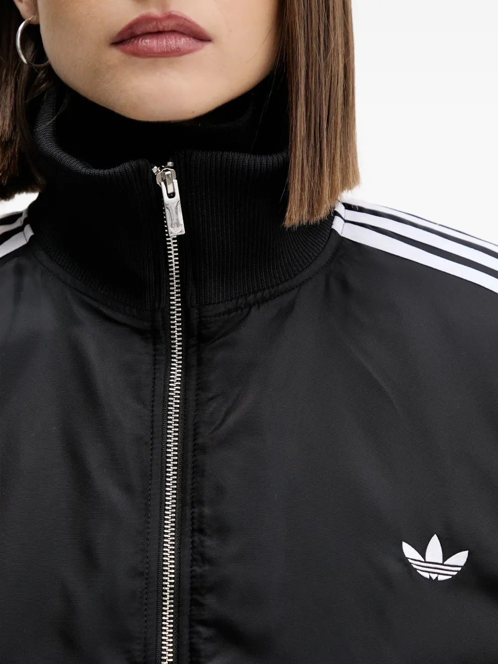 Adidas Originals 3-stripes Zip Bomber Jacket In Black
