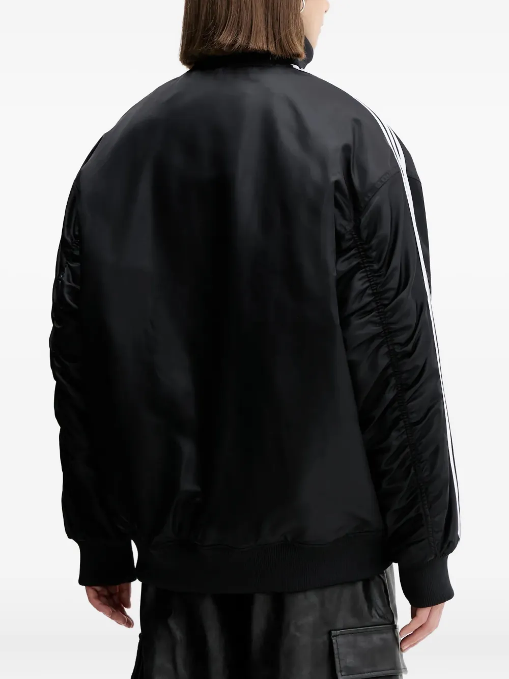 Adidas Originals 3-stripes Zip Bomber Jacket In Black