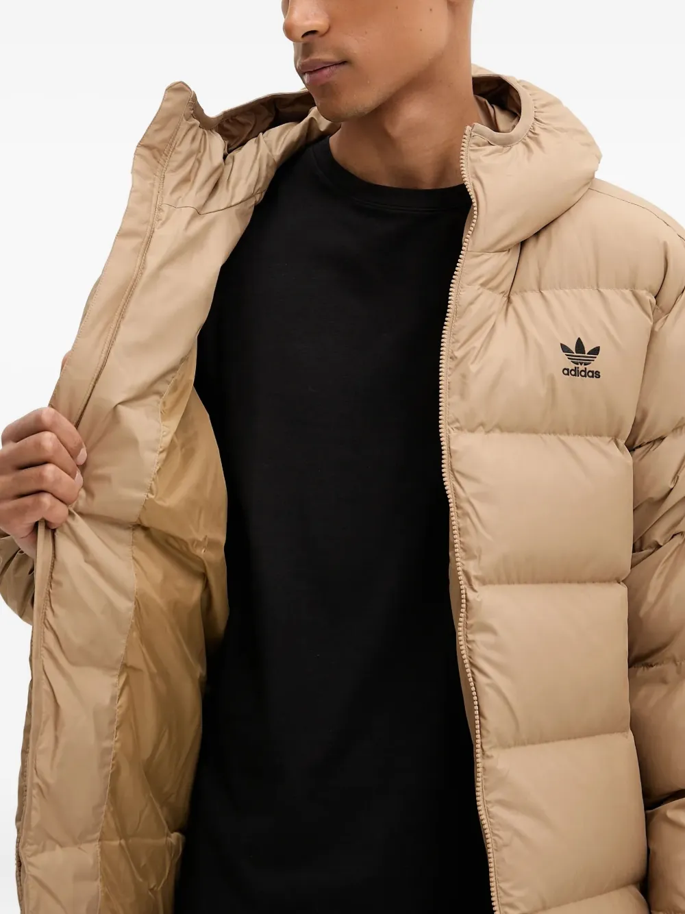adidas Gewatteerd jack met capuchon Bruin