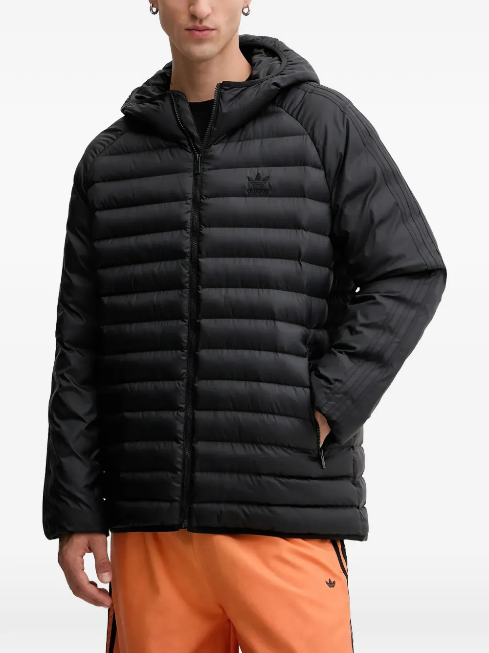 adidas logo hooded jacket Zwart