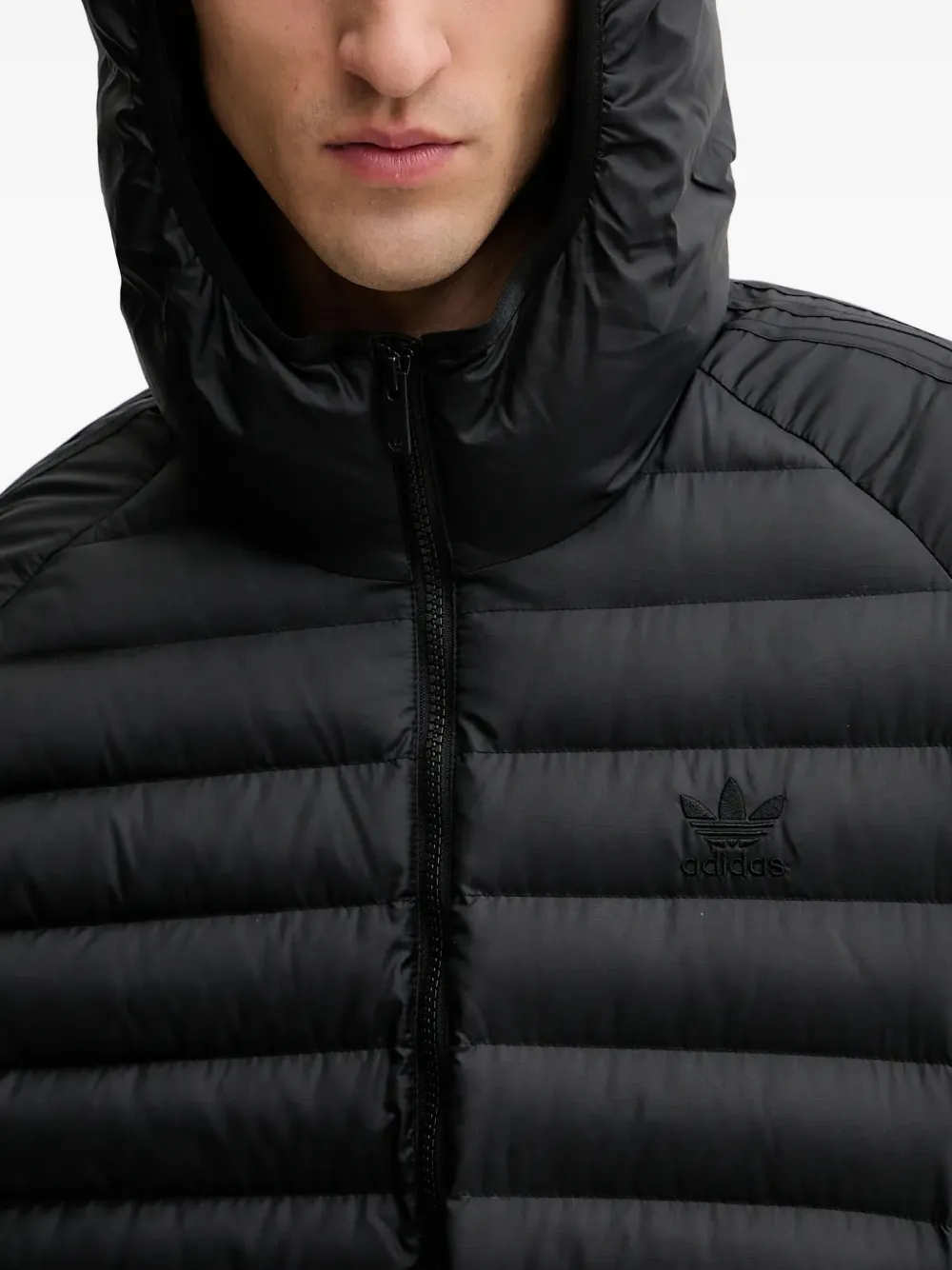 adidas logo hooded jacket Zwart