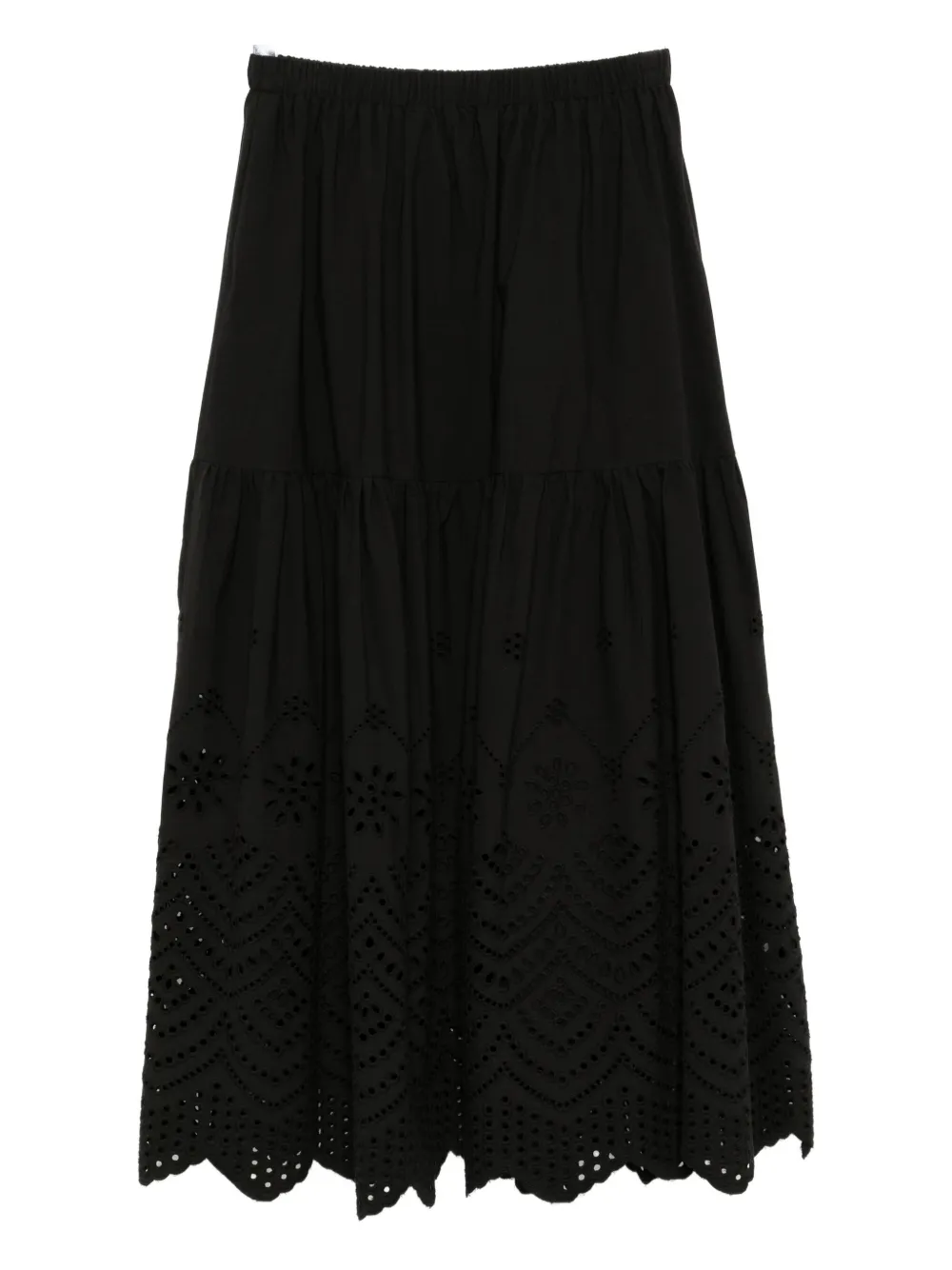 Bambah Eyelet maxi-rok - Zwart