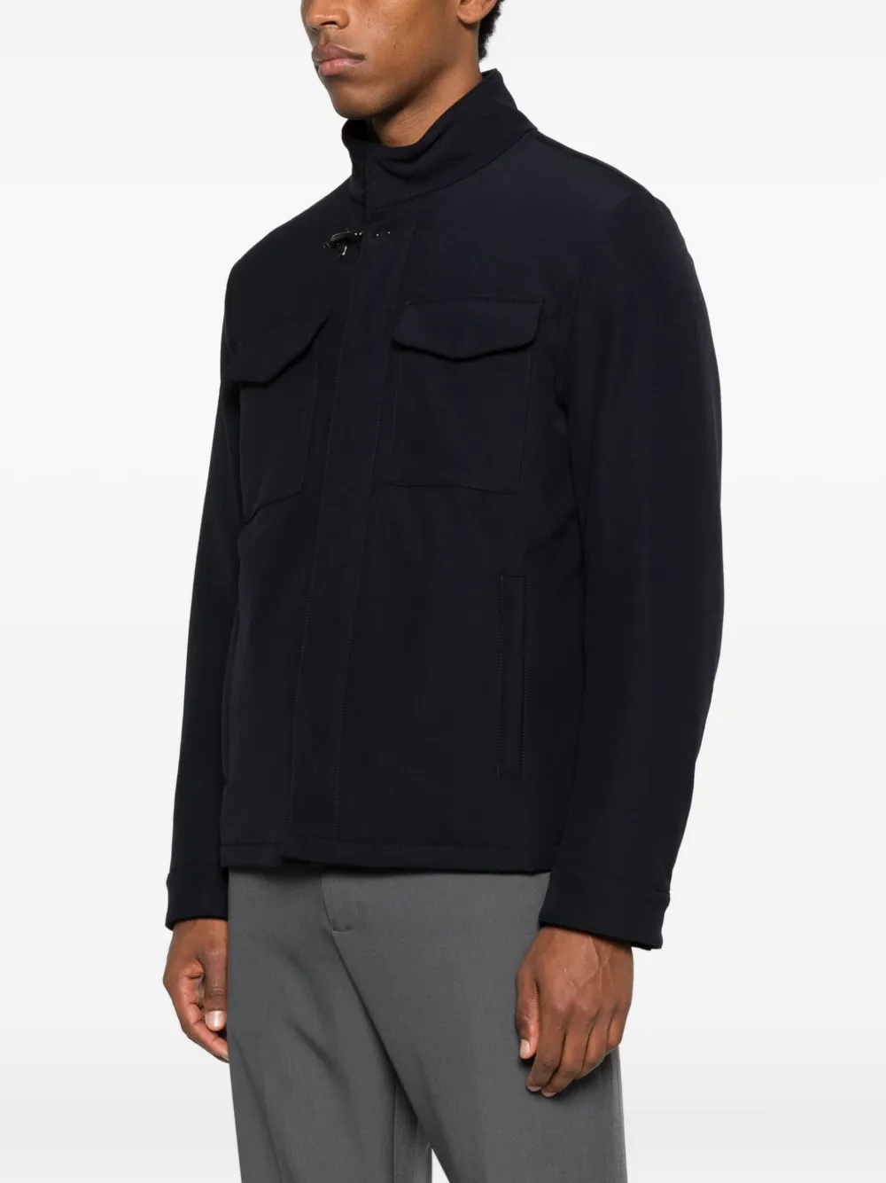 Fay Travel Field Flap-pocket Jacket In Black