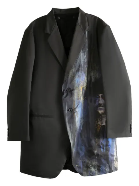 Yohji Yamamoto abstract-print single-breasted jacket