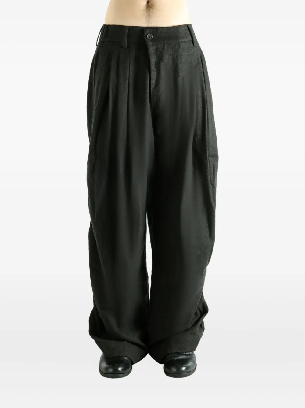 Ziggy Chen pleated 0M2530533 trousers - Groen