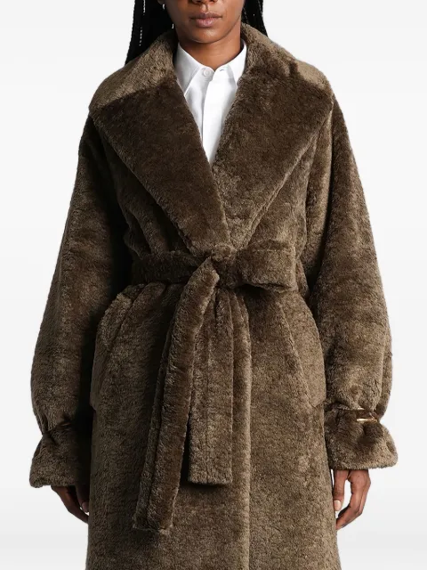 DARKPARK belted single-breasted teddy coat