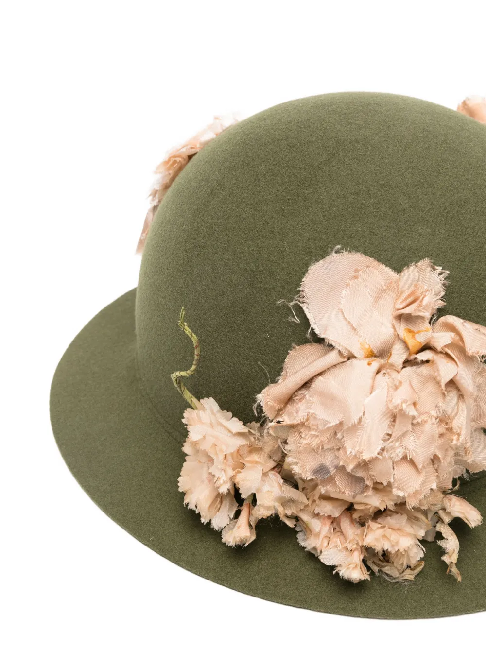 Comme des Garçons Homme Plus Zonnehoed verfraaid met bloem Groen