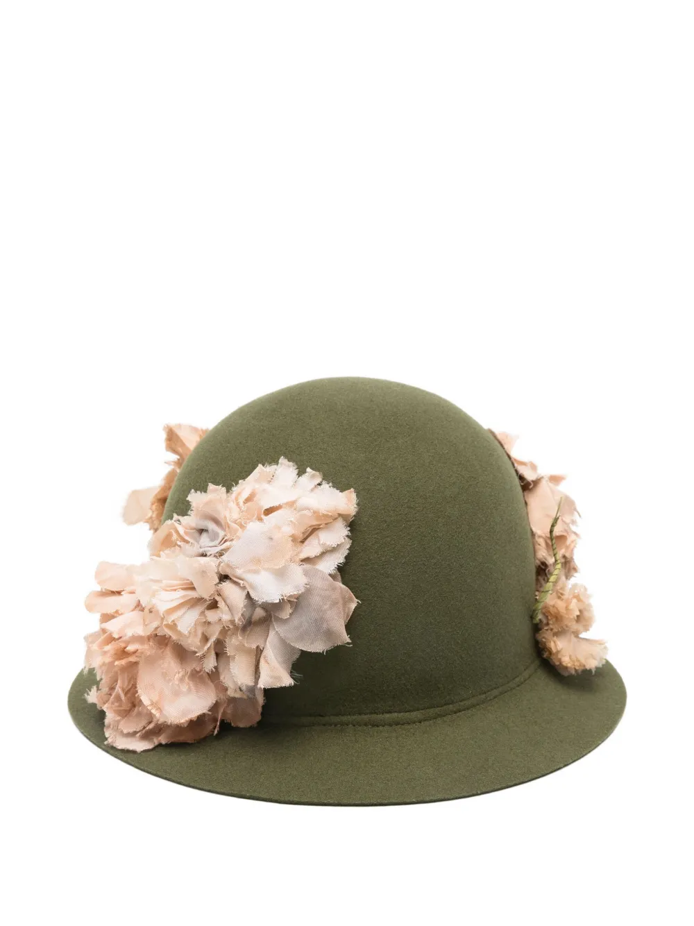 Comme des Garçons Homme Plus flower-embellished hat - Groen