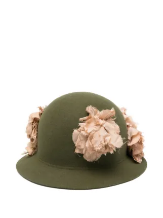 Floral Embellished Green Hat Emerald Green Floral Baseball Cap: Rhinestone Sequin Sun Hat  main image 2