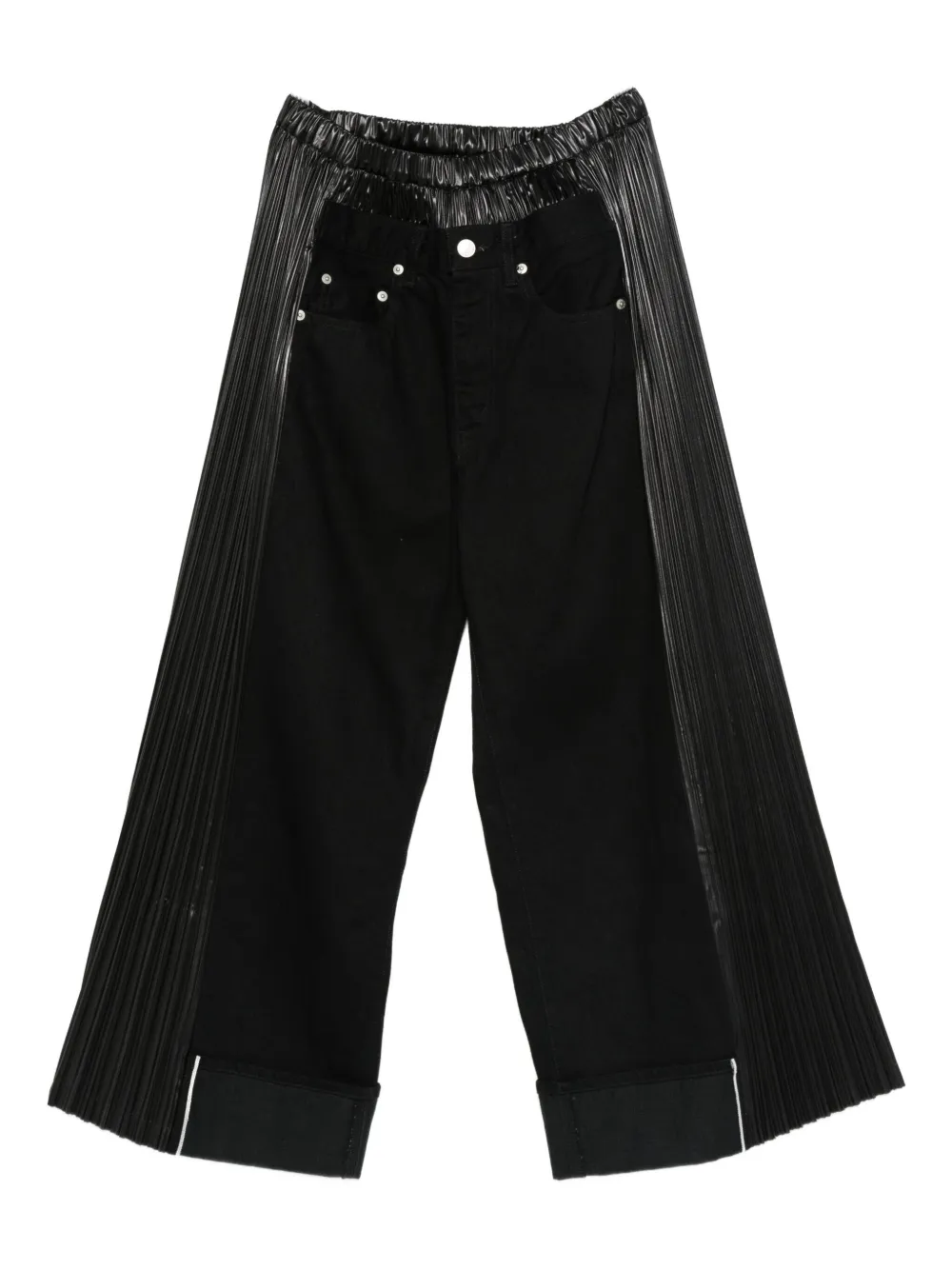 Junya Watanabe pleated-panel pants - ブラック Junya Watanabe pleated-panel pants - ブラック