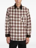 Junya Watanabe MAN checked corduroy-paneled overshirt - Brown