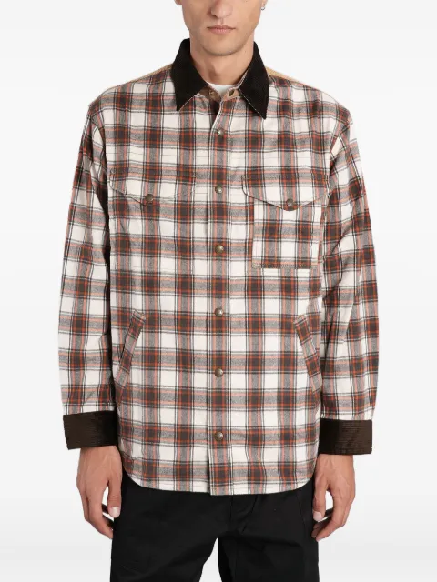 Junya Watanabe MAN checked corduroy-paneled overshirt