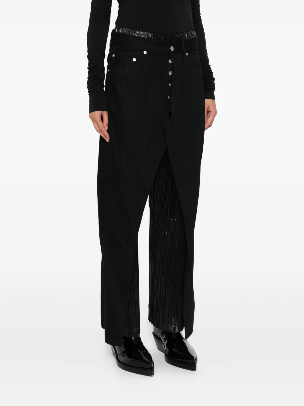 Junya Watanabe Pleated Panel Pants In Black