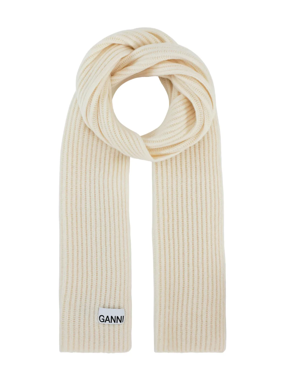 GANNI Écharpe En Maille Côtelée | Tons Neutres | FARFETCH FR