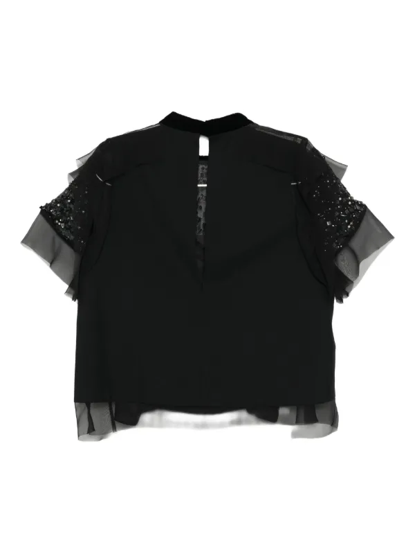 Sacai スパンコールトリム トップ | ブラック | FARFETCH JP