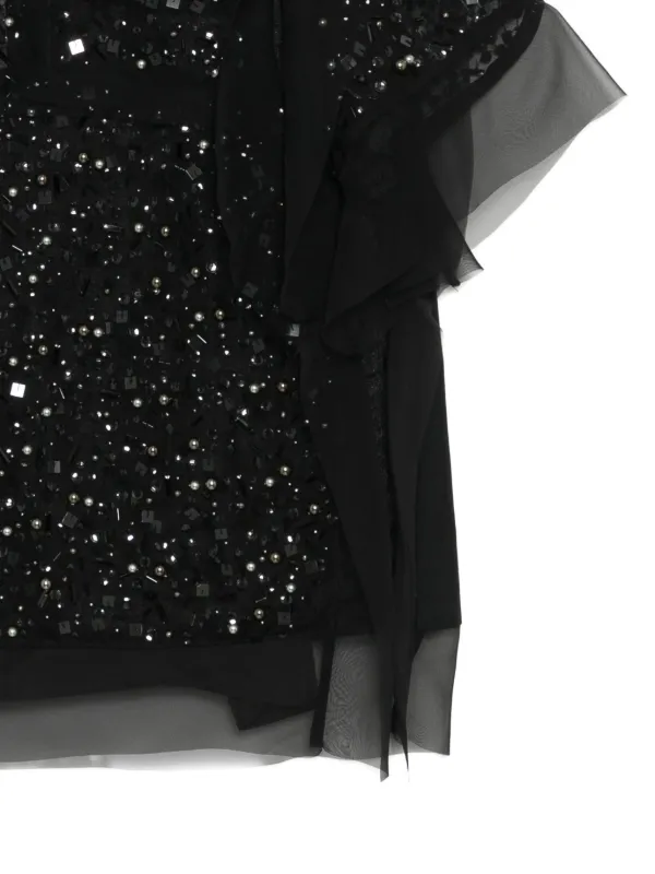 Sacai スパンコールトリム トップ | ブラック | FARFETCH JP