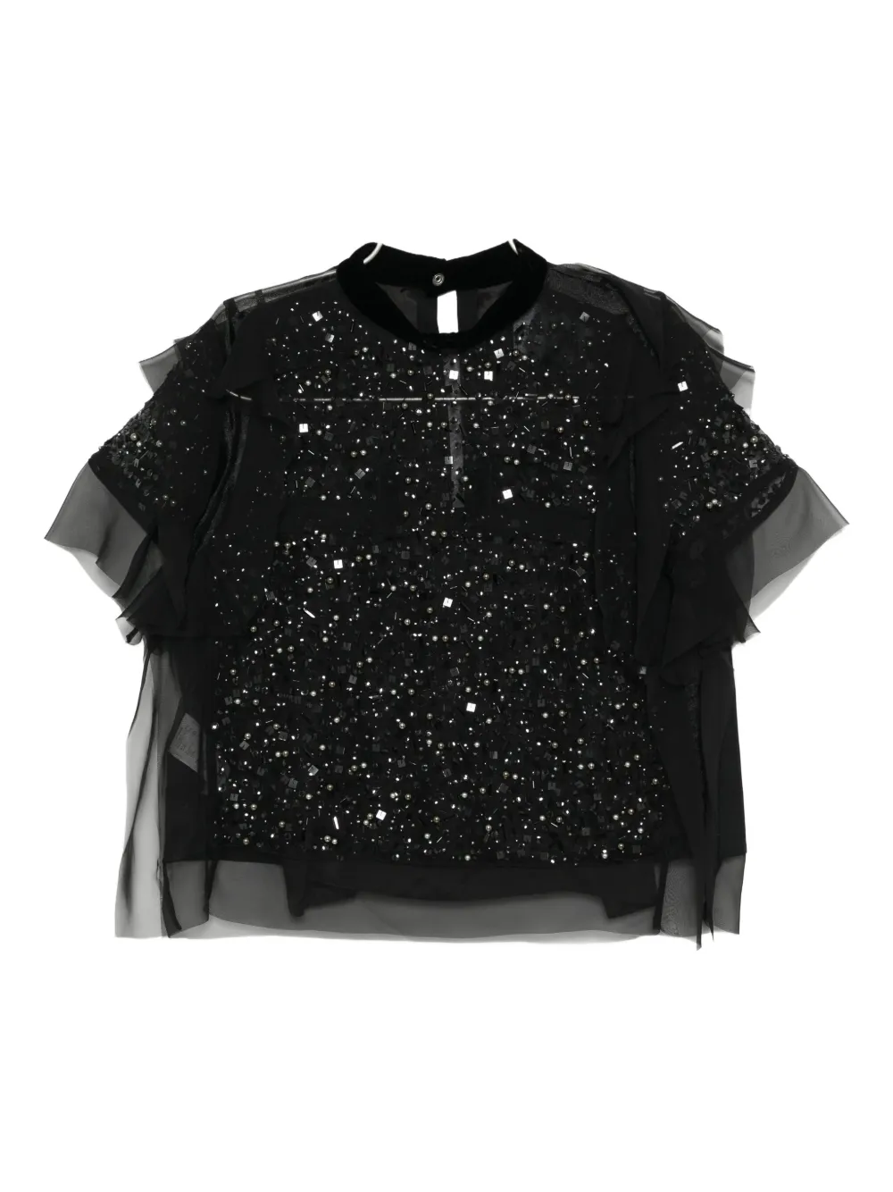 Sacai Sequin-embellished Top In Black