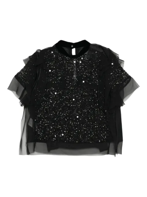 sacai sequin-embellished top