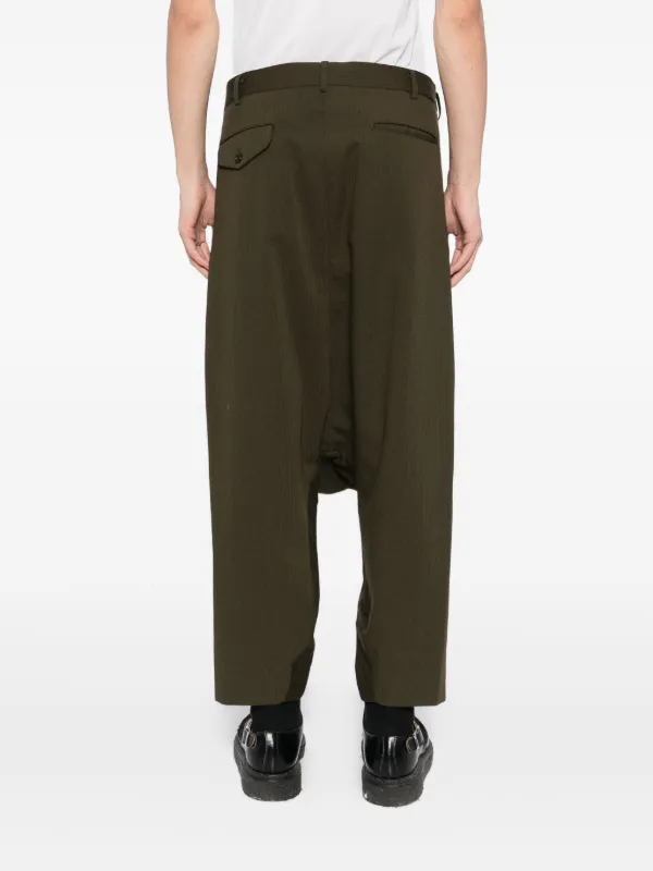 Comme Des Garçons Homme Plus Wool drop-crotch Trousers | Green