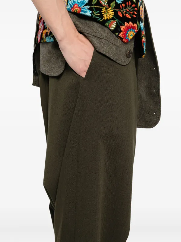 Comme Des Garçons Homme Plus Wool drop-crotch Trousers | Green