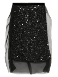 sacai sequin-embellished skirt - Black