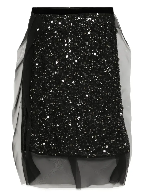 Sacai スパンコールトリム スカート | ブラック | FARFETCH JP