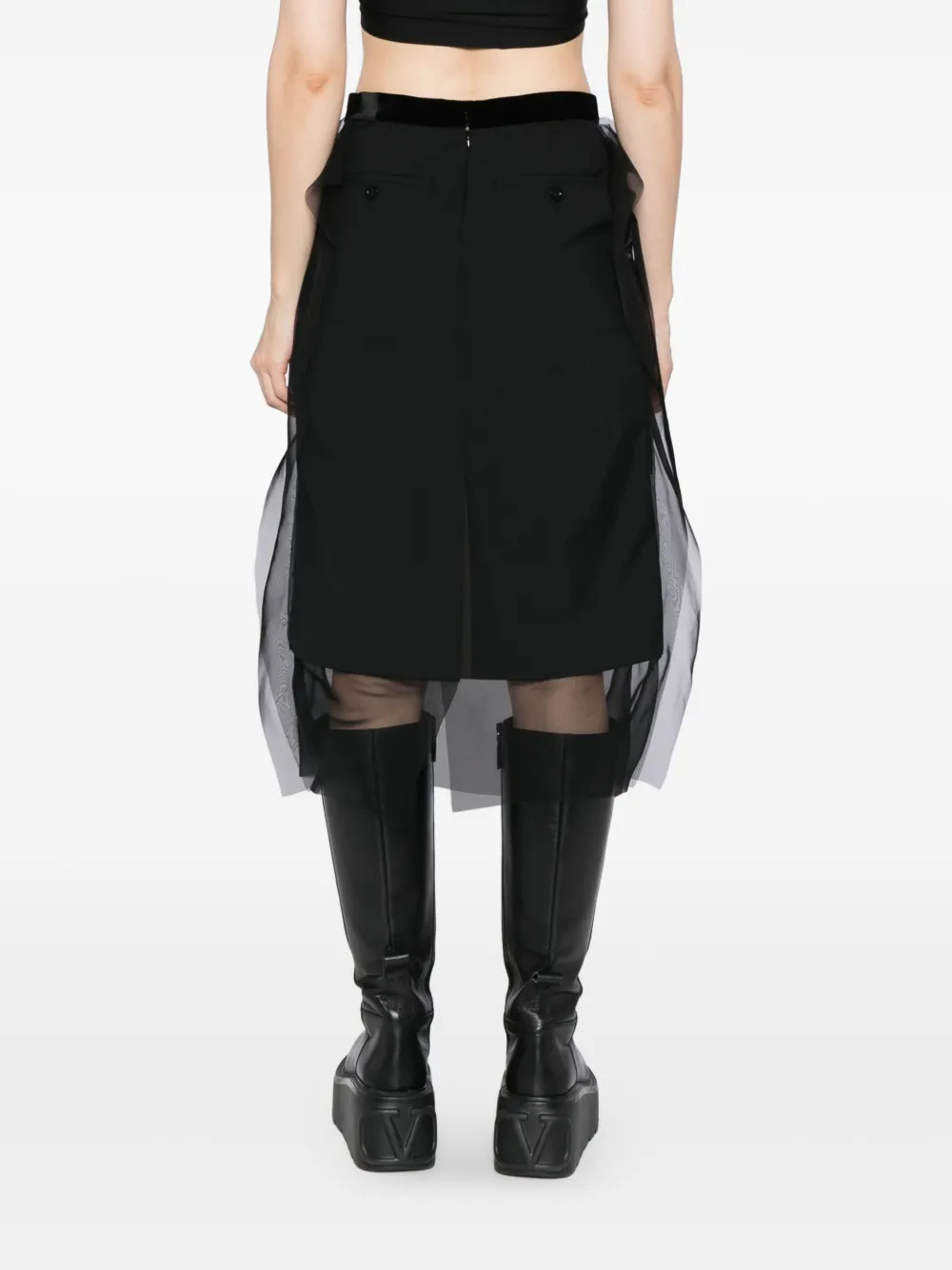 Sacai スパンコールトリム スカート | ブラック | FARFETCH JP