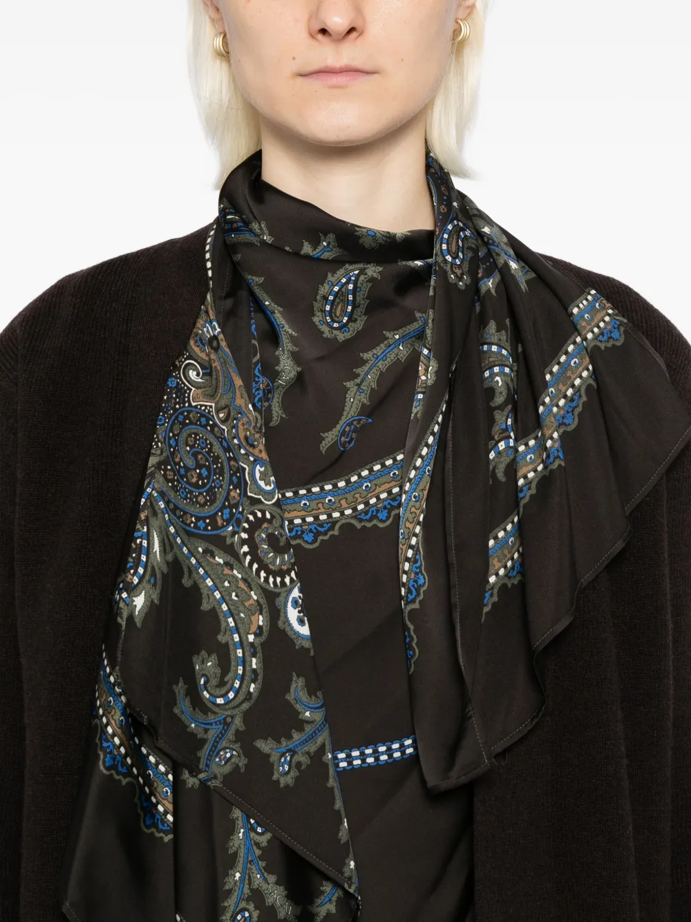 sacai Wollen vest met bandana-laag Bruin