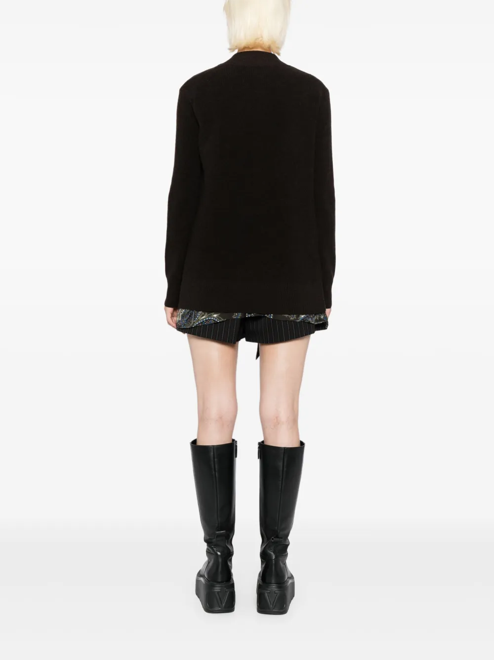 sacai Wollen vest met bandana-laag Bruin