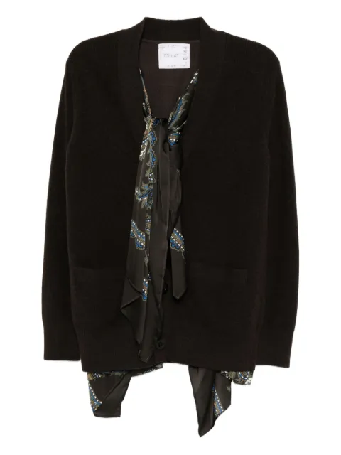 sacai كارديغان صوف بطبقة باندانا