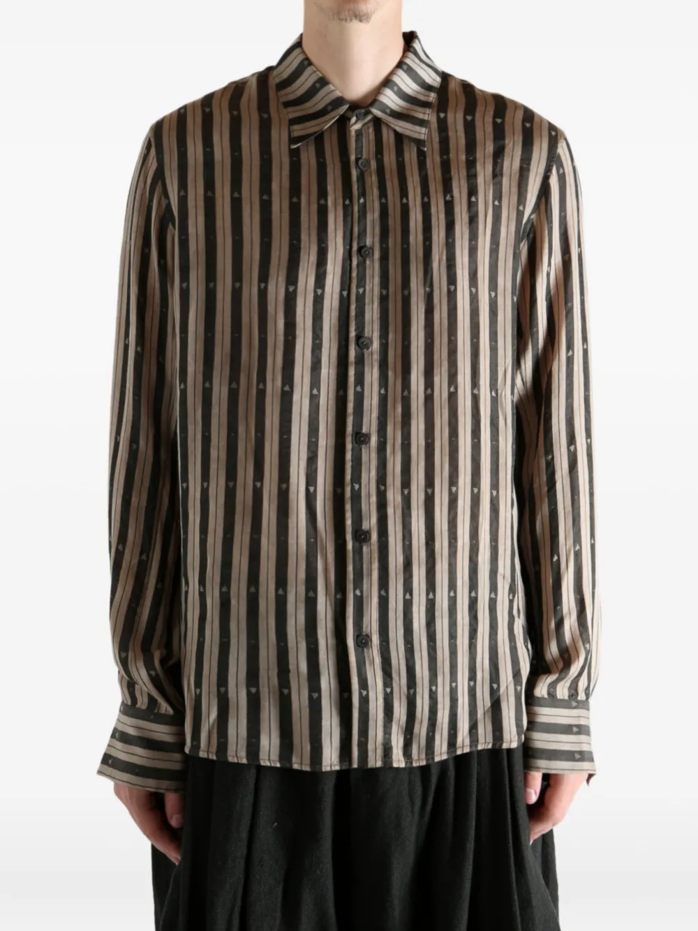 Ziggy Chen striped buttoned shirt - Groen